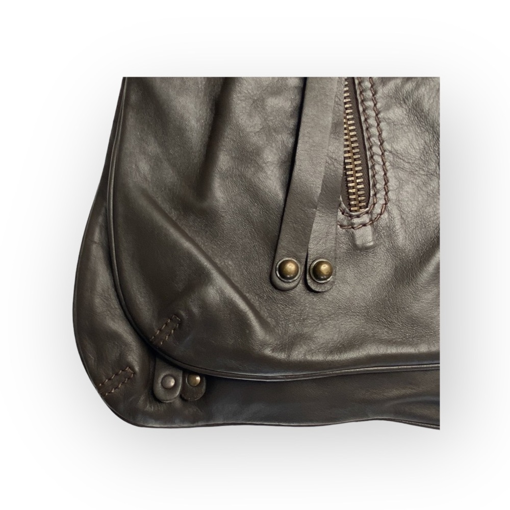 HTF: new Kale  Fashion Forward Diego Lambskin Messenger Bag  Chocolate Leather - Picture 4 of 16